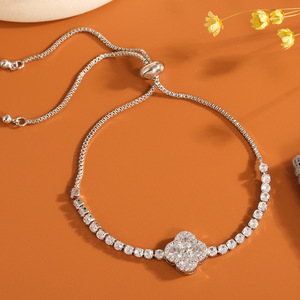 Pulsera de Zirconia con Forma de Mariposa, Dorada y Blanca, Ajustable, Joyería para Mujer, Regalo - Product Image 3