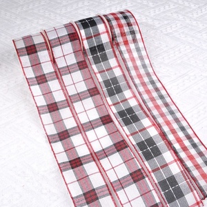 Rubans à carreaux câblés de Noël pour décor de <span class=keywords><strong>porte</strong></span> de guirlande de vacances - Product Image 5