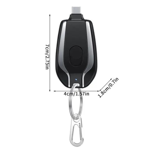 Wholesale 1500Mah Emergency Quick <b>Charge</b> Powerbank Micro USB Type-<b>C</b> Output PVC Material Pocket Key Chain Charger Mini Portable - Product Image 3