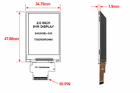 وحدة شاشة LCD TFT عالية الموثوقية من TMK مقاس 2.0 بوصة بدقة 240×320 QVGA IPS وسطوع 380 شمعة مع إضاءة خلفية LED RGB لعرض كاميرا السيارة