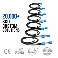 Kabel Koaksial Kustom 50 Ohm, Rangkaian Kabel Komunikasi Kecepatan Tinggi, Konektor Fakra Otomotif Biru, Kendaraan, PTFE/PVC
