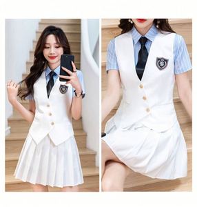Design Preppy Style School Uniforms Summertime Vest Set for Middle School Students Including Vogue Blazer Shirt Kindergarten - Product Image 6