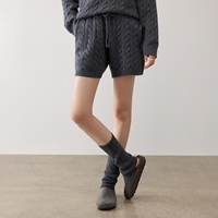 Ensemble deux pièces en cachemire pur à 100 %, col roulé, tricot torsadé, pull et short pour femme, style décontracté, automne-hiver, ensemble de détente