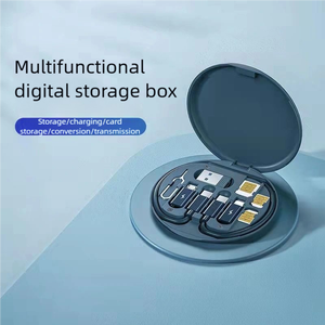 Caja de Almacenamiento Digital Multifuncional con Soporte Creativo para Teléfono, Convertidor de Interfaz para Apple/Android/Tipo-C, Carga Portátil - Product Image 2