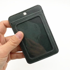 <span class=keywords><strong>Porte</strong></span>-badge professionnel en cuir PU gris foncé personnalisé, une fente pour <span class=keywords><strong>carte</strong></span>, étui pour <span class=keywords><strong>carte</strong></span>, <span class=keywords><strong>porte</strong></span>-nom professionnel - Product Image 3