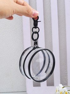 Sacs cosmétiques miniatures portables en PVC transparent avec fermeture éclair, personnalisables en couleur et en taille, durables et réutilisables, pour le rangement de maquillage et de produits de toilette, vente en gros - Product Image 2