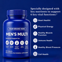Comprimés multivitaminés et multiminéraux pour hommes, marque privée OEM ODM, 200 unités, complément alimentaire personnalisé