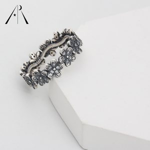 高品質の親友永遠にリングギフト925シルバーウェディングエンゲージメントフラワーダイヤモンドリング - Product Image 5