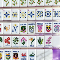 Tuiles de Mahjong Américaines Violettes Lemon Garden, 160 Pièces, Jeu de Mahjong en Acrylique de Luxe, Art du Jardin