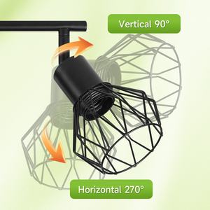 Lampada <span class=keywords><strong>a</strong></span> Sospensione Nera con Braccio Oscillante ad Arco e Gabbia in Ferro, Lampadario <span class=keywords><strong>a</strong></span> Gabbia Metallica <span class=keywords><strong>a</strong></span> Sei o Tre Luci E27 / <span class=keywords><strong>Faretti</strong></span> da Soffitto / Lampade <span class=keywords><strong>a</strong></span> Sospensione - Product Image 5