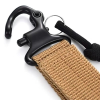 Mousqueton à crochet en alliage de zinc électrophorétique noir mat de 25 mm pour équipement tactique extérieur avec sangle en nylon