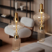 Lustre de restaurant en verre de luxe nordique, design moderne et créatif, idéal pour hôtel, café, bar, lampe de chevet design
