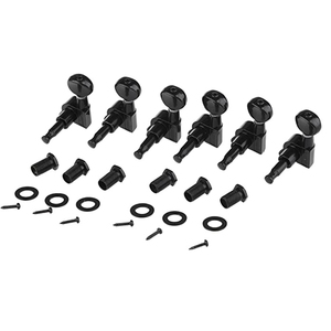 Jeu de 6 mécaniques d'accordage noires en ligne pour guitare électrique, accessoires de guitare - Product Image 2