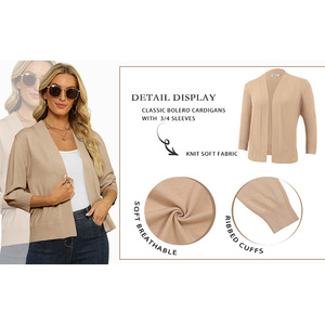 Cardigan en tricot pour femme, coupe ajustée, couleur unie, SMLXL, style streetwear, pull-over tendance - Product Image 4