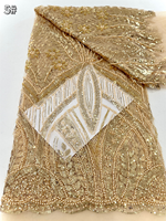 NI.AI nouveau Design Nigeria Tulle Net dentelle perlée séquence maille dentelle tissu pour les femmes robe de mariée matériel