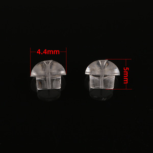 Bouchons d'oreilles en forme de champignon, en résine plastique transparente, 4.4x5mm, pour la fabrication de boucles d'oreilles, accessoires de bijoux DIY - Product Image 2