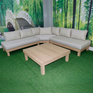 Conjunto de <span class=keywords><strong>Muebles</strong></span> Duraderos de Acacia: Sofá Esquinero <span class=keywords><strong>Maison</strong></span> Acacia para Salas de Estar Familiares y Compradores Mayoristas de <span class=keywords><strong>Muebles</strong></span> - Product Image 1