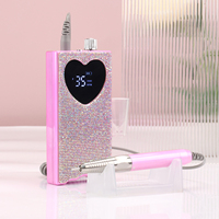 Machine à polir les ongles sans fil portable 35 000 tr/min, rechargeable, professionnelle, multi-usages, avec strass, pour salon de manucure