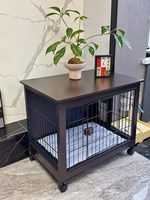 Cage pour chien en acier avec cadre en bois, solide et luxueuse, pour extérieur, avec bac à litière, pour Shiba Inu, chiens de grande, moyenne et petite taille