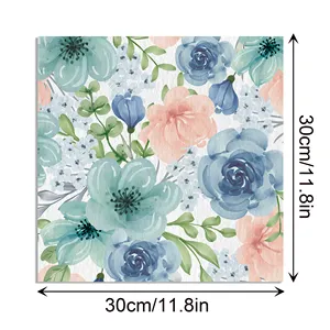 WW007 Vintage Watercolor Blue Rose Hand Account Material Paper Scrapbook Card Making Background For Party
