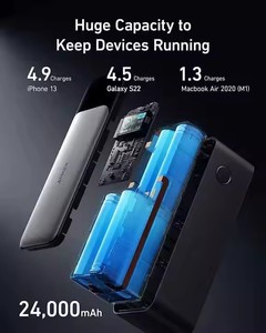 Banco de Energía <span class=keywords><strong>Anker</strong></span> <span class=keywords><strong>737</strong></span> de Alta Capacidad, 24000 mAh, Salida de 140 W, Cargador Portátil de 3 Puertos (PowerCore 24K) con Pantalla Digital Inteligente - Product Image 3