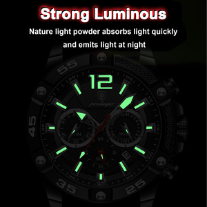 Montres pour hommes Poedagar, nouvelle mode, chronographe étanche, <span class=keywords><strong>calendrier</strong></span>, quartz, bracelet en silicone de luxe, montre lumineuse pour hommes - Product Image 2