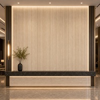 Panneau mural en marbre UV WYRAX 1220x2440mm 2.8mm aspect pierre travertin beige, imperméable, pour appartement, couloir, hall d'hôtel