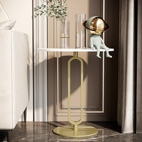 Service de personnalisation de la conception gratuit, meubles de salon classiques modernes, table d'appoint ronde de petite taille avec base en acier décorative