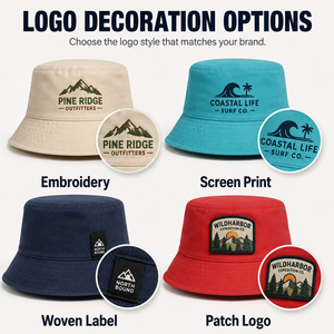 หมวกบักเก็ตปีกกว้างผ้าฝ้าย 100% สำหรับผู้หญิง พิมพ์ลายปักโลโก้ตามสั่ง สำหรับฤดูร้อน ป้องกันแสงแดด เหมาะสำหรับชายหาด - Product Image 3