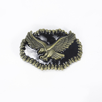 En stock – Boucle de ceinture en alliage de zinc, motif crâne et aigle en vol, moulée sous pression, style sportif pour les marchés européens et américains