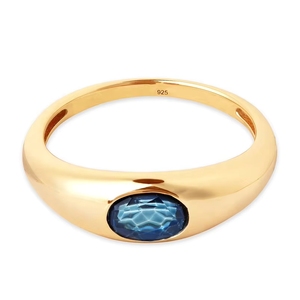 Bagues Jhumka en Argent 925 TKJ avec Dôme en Topaze Bleue, Style <span class=keywords><strong>Bottega</strong></span>, Traditionnel Indien, OEM/ODM - Product Image 1