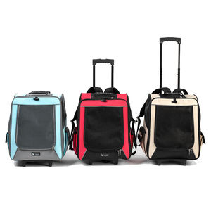 Airline Aprovado Portátil Dog Stroller Gaiola Grande <span class=keywords><strong>Pet</strong></span> <span class=keywords><strong>Trolley</strong></span> Viagem Sacola Mochila Rodas para Puppy Cat Carriers <span class=keywords><strong>PET</strong></span> Travel - Product Image 4