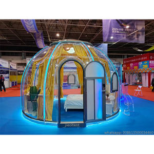 Tienda de cúpula geodésica de burbuja transparente Popular 2021 con puerta y cortina automática para acampar - Product Image 5
