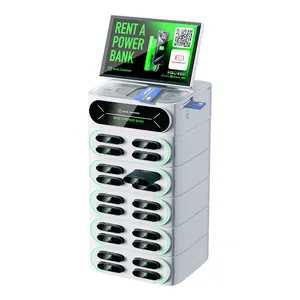 20 Slot layar sentuh terintegrasi dapat ditumpuk berbagi Power Bank stasiun sewa ponsel stasiun pengisian kios berbagi Powerbank