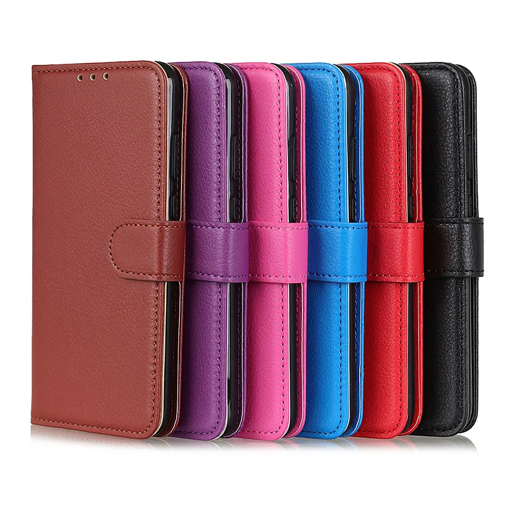 Classic Lychee Grain Design PU Leather+TPU Shockproof Wallet Phone Case For Umidigi A7S A9 Pro