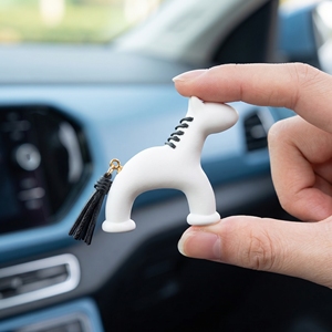 2026 Cute Horse Gypsum Diffuser Stone Car Aromatherapy Hanging Ornament Wardrobe Scent Pendant Year Of Horse Gift - Product Image 4