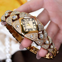 Montre pour femme élégante, étanche, montre à quartz incrustée de briques exquises, montre de luxe légère, cadeau, montres pour femme