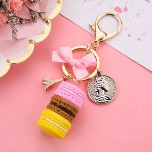 New Arrival 3D Three Layer Cake Keychains PVC Pendant with Bow Metal Eiffel Tower Coins <b>Key</b> <b>Ring</b> Lovely Promotional Gift - Product Image 3