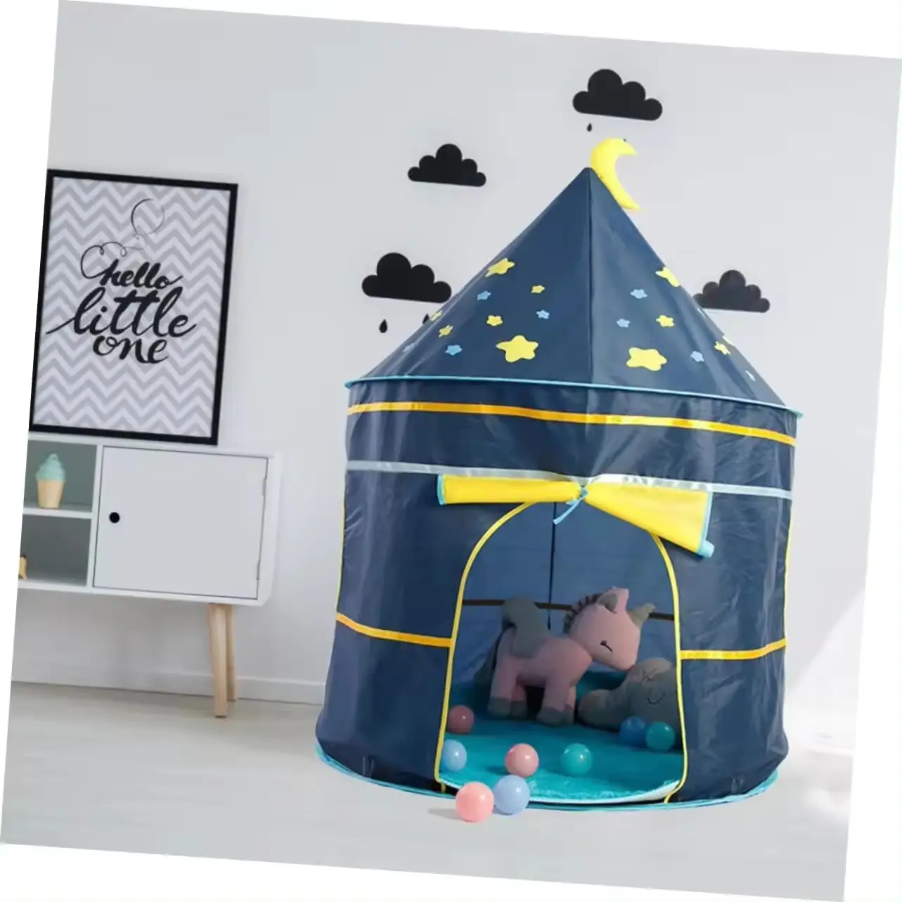 Château de princesse et tente de tipi Peluche unisexe pour enfants Jeu d'intérieur Matériau en polyester durable pour les tout-petits et les filles