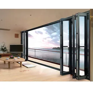 Moderno in alluminio pieghevole di vetro porte interne telaio filippine raccordi accessori