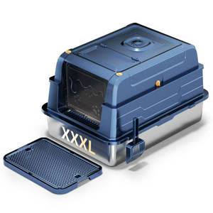 2025 XXXL Modernes Abendessen Big Space & Open Design Leicht zu reinigende Katzen toilette aus Edelstahl Spezial für Fett und Big <span class=keywords><strong>Maine</strong></span> <span class=keywords><strong>Coon</strong></span> - Product Image 2