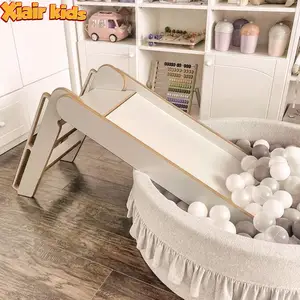 Xiair OEM/ODM Foldable Kids Wooden Slides Indoor Baby Home Playground Children Wooden Slide Play Set