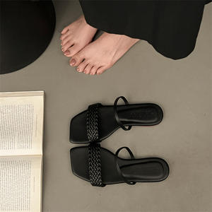 Sandalias de Verano Estilo Playa, Moda Americana, Multifuncionales, de Cuero Genuino, con Suela Gruesa Abierta, Antiolor, para Mujer, Evergreen - Product Image 5