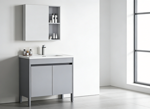 Mueble de Baño 668 con <span class=keywords><strong>Lavabo</strong></span> Integrado de Cerámica y Aluminio Honeycomb, Juego Completo - Product Image 4