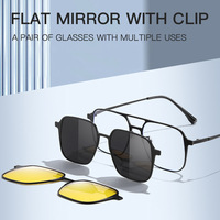 Gafas de Sol Magnéticas 3 en 1 con Clip XPZ |   Lentes de Visión Nocturna Polarizadas UV400 con Marco Cuadrado de Metal |   Gafas Deportivas para Exteriores Factor