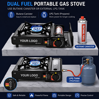 Réchaud à gaz butane portable avec étui de transport, allumage piézoélectrique, brûleur unique, réchaud de camping pour la cuisine en plein air, pique-nique