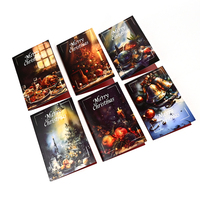 Cartes de Noël en papier avec impression couleur, 24 modèles, pack de cartes de vœux Joyeux Noël avec enveloppes et autocollants