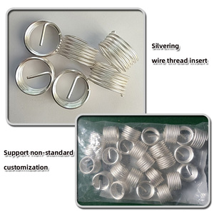 Andere Befestigungsmittel Stahldraht-Gewindeeinsätze Set mM Gewindeholz-Rollenlager-Einsatzmutter Versilbert Hitzebeständig - Product Image 4