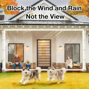 Bâche en PVC vinyle transparente et résistante au vent pour extérieur, idéale pour patio, véranda, jardin, serre, camping, poulailler - Product Image 1