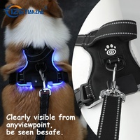 LOGO personnalisé gilet lumineux pour chien sans traction harnais pour chien respirant en maille tactique réfléchissante pour animaux de compagnie